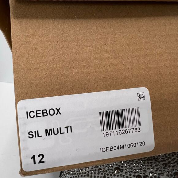 Steve Madden Icebox Jeweled Sneakers Beaded Silver Multi Women's 12M Tried On - Picture 9 of 9